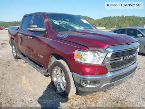 1C6SRFFT0MN571510 — 2021 RAM 1500, Delantera derecha, fotos antes de reparar