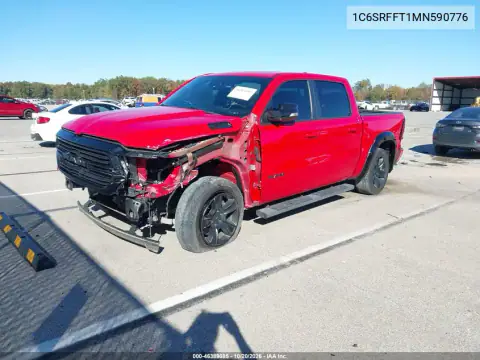 1C6SRFFT1MN590776 — 2021 RAM 1500, photo 3 from IAAI, Front end