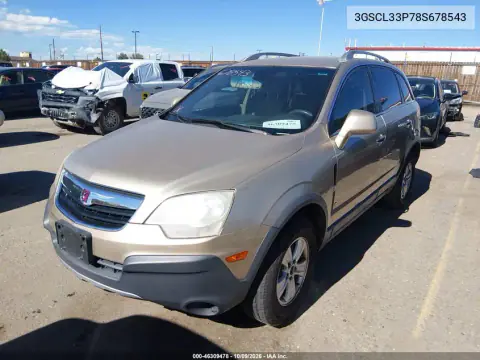 2008 Saturn Vue 4-Cyl Xe VIN 3GSCL33P78S678543 фото 2