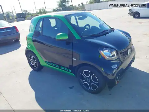 WMEFJ9BA3HK228190 — 2017 Smart Fortwo, Desgaste normal, fotos antes de reparar