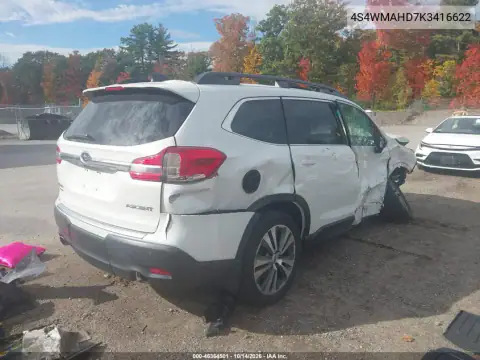 4S4WMAHD7K3416622 — 2019 Subaru Ascent, foto 4 de IAAI, Parte delantera y trasera