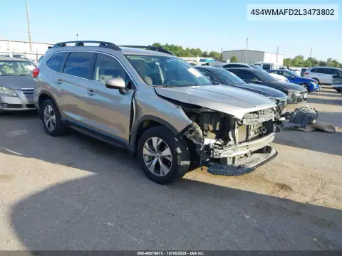 4S4WMAFD2L3473802 — 2020 Subaru Ascent, წინა ნაწილი, ფოტოები შეკეთებამდე