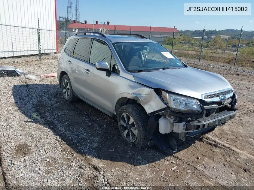 JF2SJAECXHH415002 Subaru Forester 2017 — повреждение Левый бок, фото до ремонта