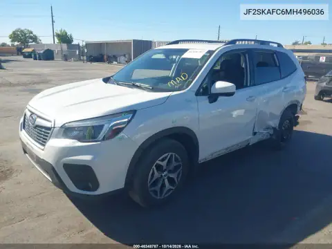 JF2SKAFC6MH496036 — 2021 Subaru Forester, фото 2 з IAAI, Лівий бік