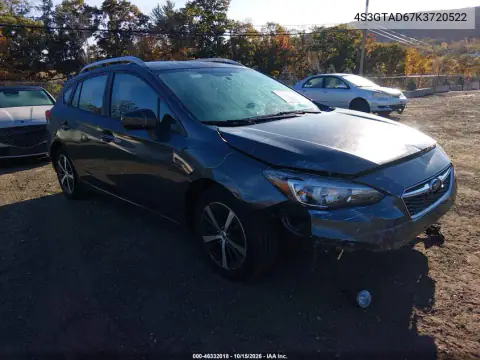 4S3GTAD67K3720522 — 2019 Subaru Impreza, Parte delantera, fotos antes de reparar