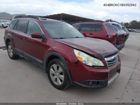 4S4BRCKC1B3352542 — 2011 Subaru Outback, Front end, before-repair photos