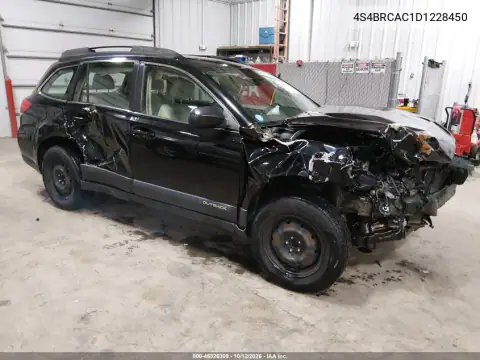 4S4BRCAC1D1228450 — 2013 Subaru Outback, წინა ნაწილი, ფოტოები შეკეთებამდე