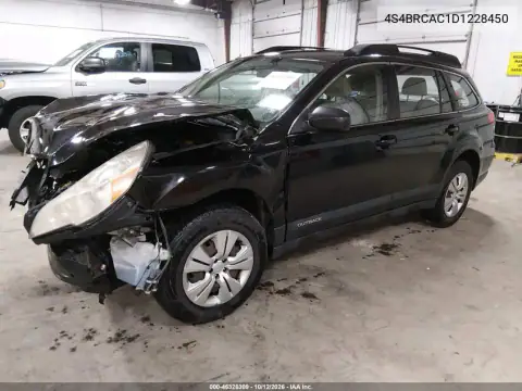 4S4BRCAC1D1228450 — 2013 Subaru Outback, ფოტო 3, IAAI, წინა ნაწილი
