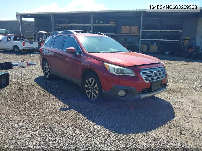 2016 Subaru Outback 2.5I Limited VIN 4S4BSANC6G3209503 фото 2