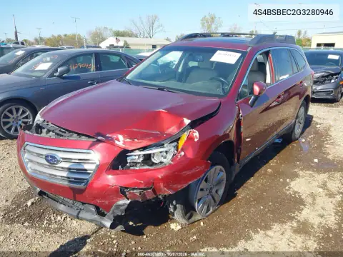 2016 Subaru Outback 2.5I Premium VIN 4S4BSBEC2G3280946 фото 3