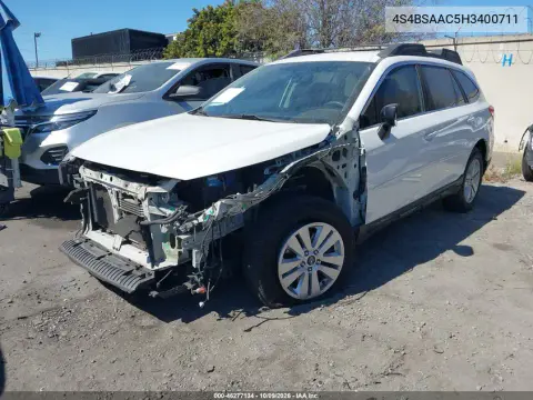 2017 Subaru Outback 2.5I VIN 4S4BSAAC5H3400711 фото 3