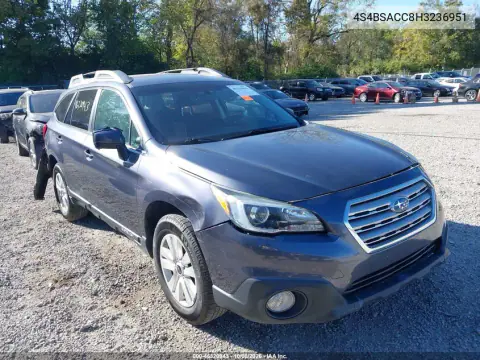 4S4BSACC8H3236951 — 2017 Subaru Outback, Front end, before-repair photos