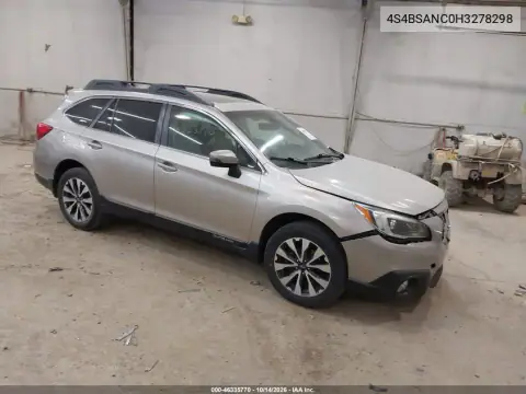 4S4BSANC0H3278298 — 2017 Subaru Outback, ПЕРЕДНЯЯ ЧАСТЬ, фото до ремонта