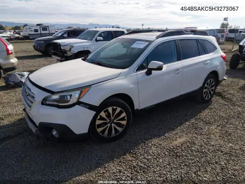 4S4BSAKC5H3273067 — 2017 Subaru Outback, фото 3 з IAAI, Передня й задня частини