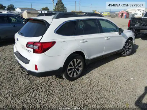 4S4BSAKC5H3273067 — 2017 Subaru Outback, фото 5 з IAAI, Передня й задня частини