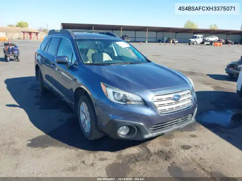 4S4BSAFCXH3375071 — 2017 Subaru Outback, Lewy bok, zdjęć przed naprawą