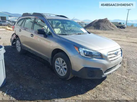 4S4BSAAC3H3405471 — 2017 Subaru Outback, ЗАДНЯЯ ЧАСТЬ, фото до ремонта