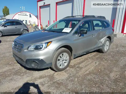 4S4BSAAC3H3405471 — 2017 Subaru Outback, photo 3 from IAAI, Rear end