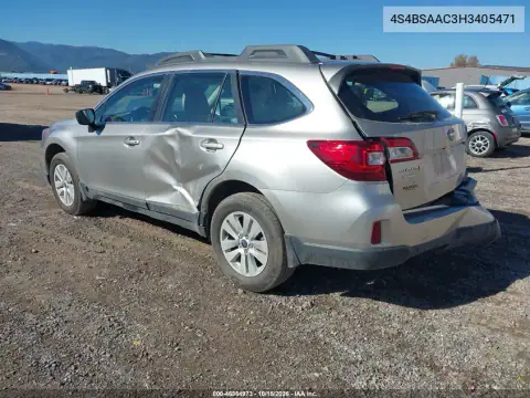 4S4BSAAC3H3405471 — 2017 Subaru Outback, photo 4 from IAAI, Rear end