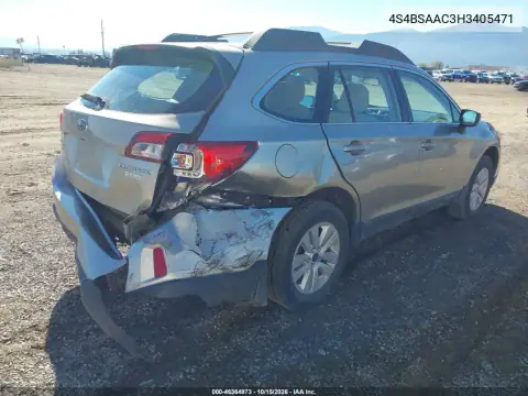 4S4BSAAC3H3405471 — 2017 Subaru Outback, photo 5 from IAAI, Rear end