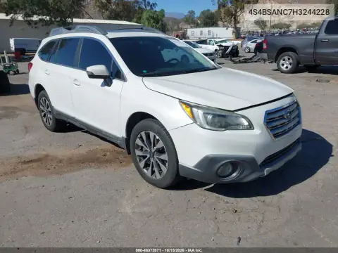 4S4BSANC7H3244228 — 2017 Subaru Outback, передняя часть слева, фото до ремонта