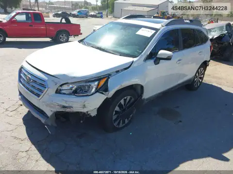 4S4BSANC7H3244228 — 2017 Subaru Outback, zdjęcie 3 z IAAI 27.10.2026, Lewy przód