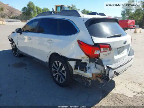 4S4BSANC7H3244228 — 2017 Subaru Outback, zdjęcie 4 z IAAI 27.10.2026, Lewy przód