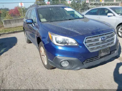 4S4BSAFC9H3308932 — 2017 Subaru Outback, ბუნებრივი ცვეთა, ფოტოები შეკეთებამდე