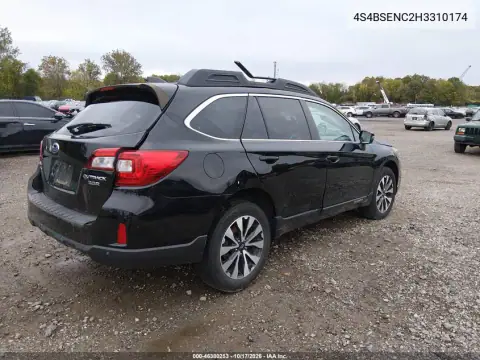 4S4BSENC2H3310174 — 2017 Subaru Outback, фото 4 з IAAI, Дах