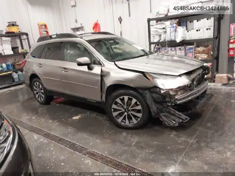 4S4BSAKC8H3424886 — 2017 Subaru Outback, Parte delantera, fotos antes de reparar