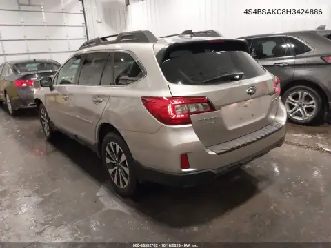 4S4BSAKC8H3424886 — 2017 Subaru Outback, zdjęcie 4 z IAAI, Przód
