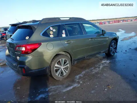 4S4BSANC2J3232302 — 2018 Subaru Outback, фото 5 з IAAI, Передня частина
