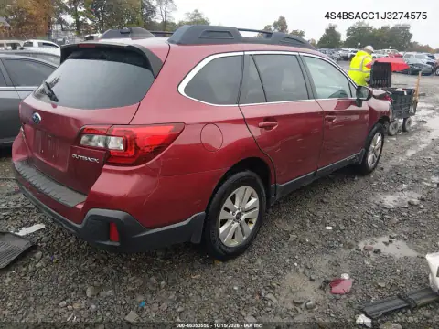 4S4BSACC1J3274575 — 2018 Subaru Outback, zdjęcie 4 z IAAI, Przód