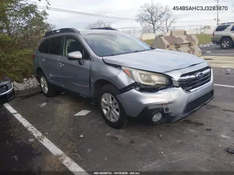 4S4BSAHC3J3283870 — 2018 Subaru Outback, წინა ნაწილი, ფოტოები შეკეთებამდე
