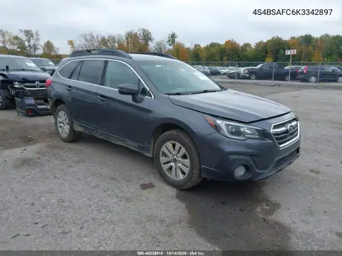 4S4BSAFC6K3342897 — 2019 Subaru Outback, Задняя часть, фото до ремонта