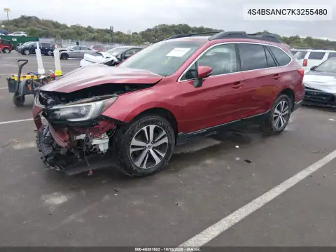 4S4BSANC7K3255480 — 2019 Subaru Outback, photo 2 from IAAI, Front end