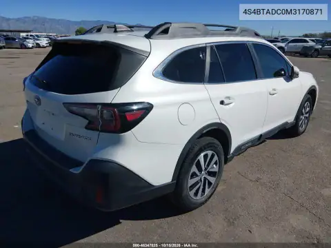 4S4BTADC0M3170871 — 2021 Subaru Outback, photo 5 from IAAI, Not reported