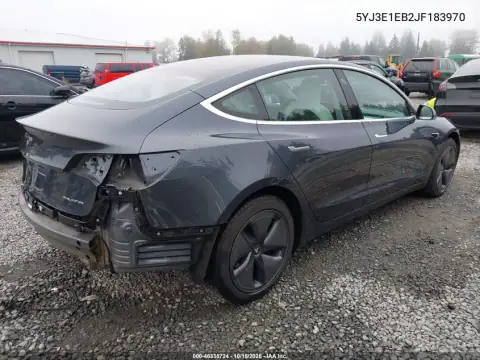 5YJ3E1EB2JF183970 — 2018 Tesla Model 3, zdjęcie 4 z IAAI, Tył