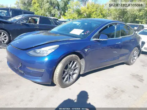 5YJ3E1EB2JF105088 — 2018 Tesla Model 3, zdjęcie 2 z IAAI, Tył