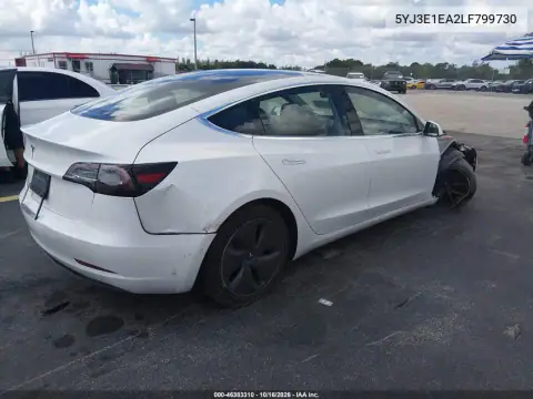 5YJ3E1EA2LF799730 — 2020 Tesla Model 3, photo 4 from IAAI, Right side