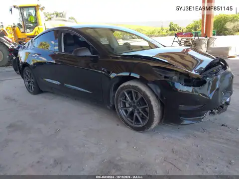 5YJ3E1EA9MF851145 — 2021 Tesla Model 3, Front and rear, before-repair photos
