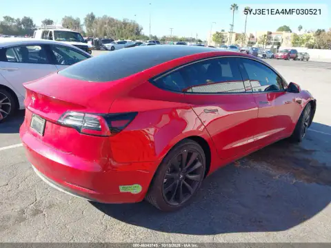 5YJ3E1EA4MF030521 — 2021 Tesla Model 3, фото 4 с аукциона IAAI 02.11.2026, ПЕРЕДНЯЯ ЧАСТЬ