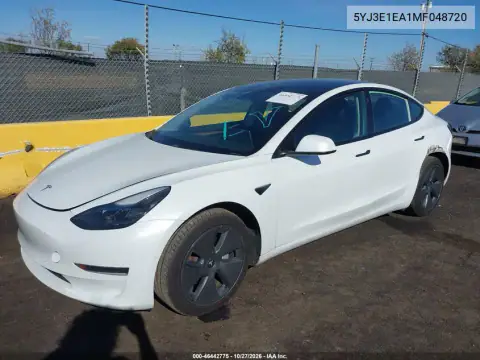 5YJ3E1EA1MF048720 — 2021 Tesla Model 3, foto 2 de IAAI, No indicado