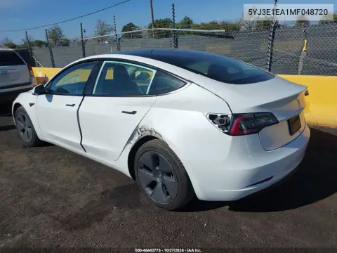 5YJ3E1EA1MF048720 — 2021 Tesla Model 3, foto 3 de IAAI, No indicado