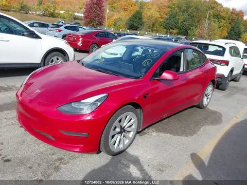 5YJ3E1EB4NF301829 — 2022 Tesla Model 3, zdjęcie 2 z IAAI 23.10.2026, Lewy tył