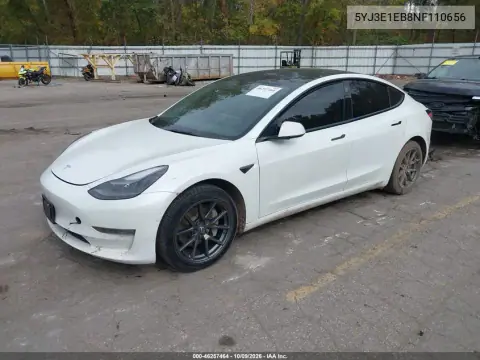 2022 Tesla Model 3 Long Range Dual Motor All-Wheel Drive VIN 5YJ3E1EB8NF110656 фото 2