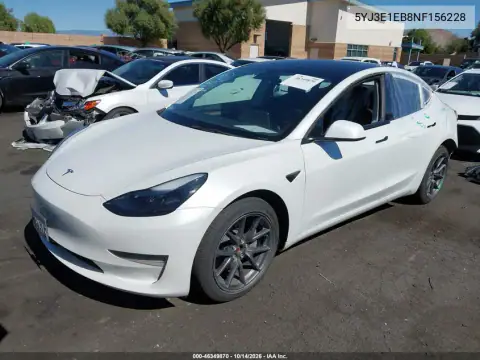 5YJ3E1EB8NF156228 — 2022 Tesla Model 3, фото 2 з IAAI, Задня частина