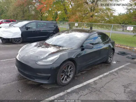 5YJ3E1EB1NF360076 — 2022 Tesla Model 3, фото 2 з IAAI, Підтоплення