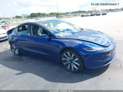 5YJ3E1EB3RF844417 — 2024 Tesla Model 3, წინა ნაწილი, ფოტოები შეკეთებამდე
