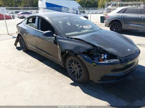 5YJ3E1EB2RF767538 Tesla Model 3 2024 — Front and rear damage, before-repair photo